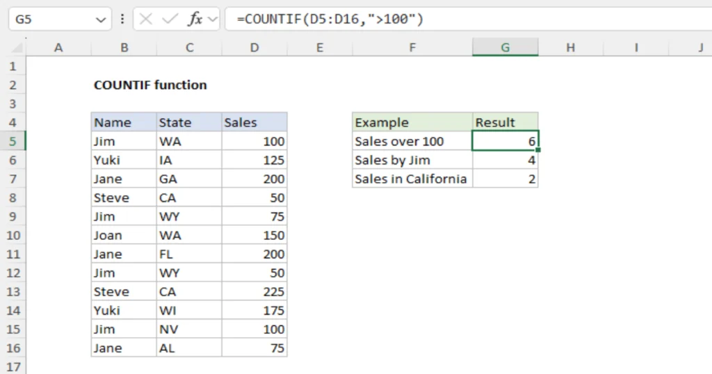 excel-countif-function